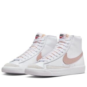 Nike Blazer ‘77 White and Pink High-Top Sneakers